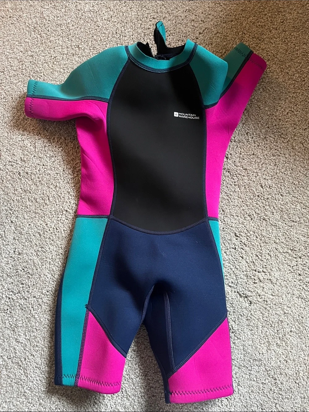 Kids Shorty Wetsuit - Teal, Pink, Navy